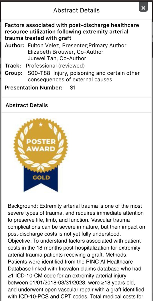 humacyte's tweet image. 👏 Thank you to the Academy of Managed Care Pharmacy (AMCP 2025) for a great meeting and for the opportunity for our Humacyte team member, Fulton Velez, MD, MS, MBA, Head of Field Value and Market Access, to lead these poster presentations.
🏅 One poster was recognized with a…