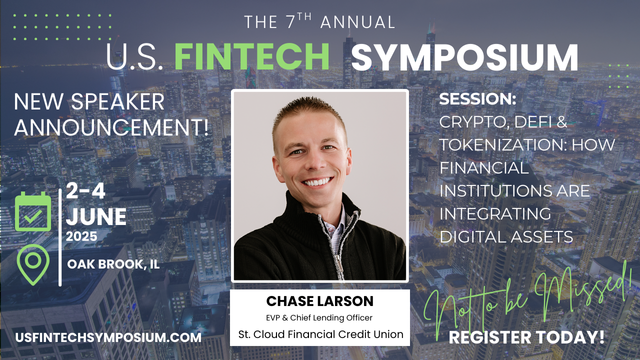 FintechSym's tweet photo. Chase Larson of SCFCU joins #USFS2025 as a Peer Moderator!
He’ll lead a convo on how FIs are using crypto & tokenization.
📅 June 2-4, 2025 | Oak Brook, IL
🔗 Register today – Secure Success: https://t.co/j9yjvqyePl
#Fintech #Crypto #DeFi #DigitalAssets #FintechConference https://t.co/V1xEMTfuCs