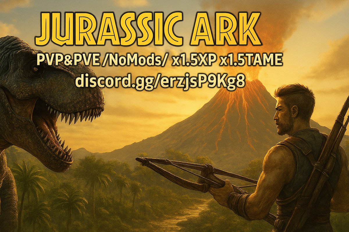 _PLF__'s tweet image. Be welcome in our #ArkSurvivalEvolved 💥 #Ragnarok vanilla server with no mods!   

“Jurassic Ark - PVP&amp;amp;PVE /NoMods/ x1.5XP x1.5TAME” 

🎁 #giveaways &amp;amp; #events 
🆕#ALPHA 
✨ Max wild LVL: 180 
💾 wipe 03/2026  

DISCORD: discord.gg/erzjsP9Kg8 
VOTE: ark-servers.net/server/390403/