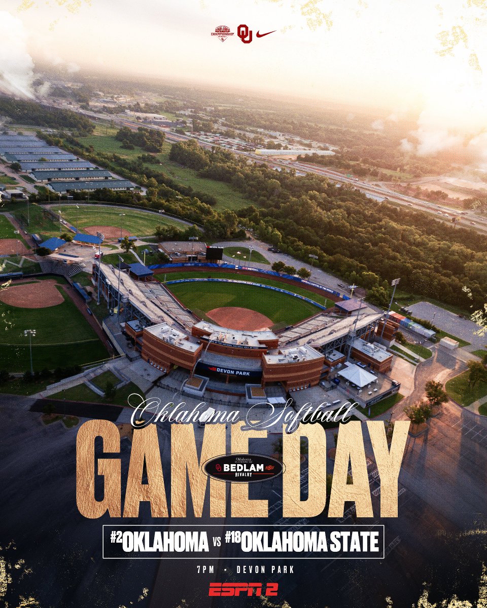OU_Softball's tweet photo. Bedlam in Prime Time 🗣️

📺ESPN2
🏟️@DevonParkOKC 
📊https://t.co/ObnvWIBNeS
📻https://t.co/tIZ252Gx2B

#ChampionshipMindset https://t.co/5EAP3EF7Nv