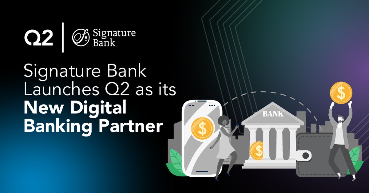 Q2 (@q2_software) on Twitter photo Signature Bank (<a href="/SignatureBnkChi/">Signature Bank</a>) has officially launched Q2’s Digital Banking Platform, helping them deliver a more personalized, seamless digital banking experience for their commercial and retail customers. 👏
Read the full press release here ➡️ bit.ly/43HgnsQ Signature Bank (<a href="/SignatureBnkChi/">Signature Bank</a>) has officially launched Q2’s Digital Banking Platform, helping them deliver a more personalized, seamless digital banking experience for their commercial and retail customers. 👏
Read the full press release here ➡️ bit.ly/43HgnsQ