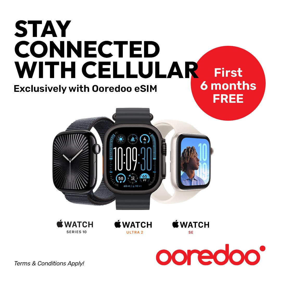 No phone? No problem! ⌚️✨

Say hello to the first-ever Apple Watch Cellular Service in the Maldives — powered by Ooredoo eSIM! Now you can stay connected on the go with your Apple Watch Series 8 (GPS + Cellular) and all later models, even without your phone nearby.

✨ Enjoy 6