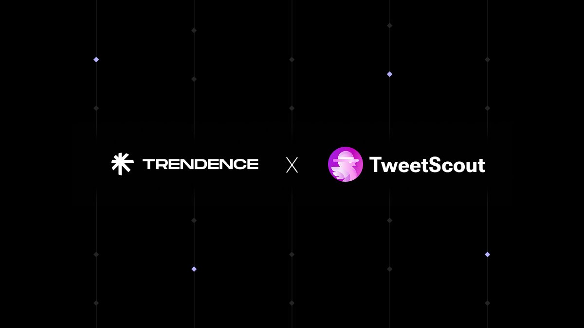 Trendence_'s tweet photo. NEW INTEGRATION: TRENDENCE x TWEETSCOUT

@TweetScout_io is now integrated into Trendence’s data infrastructure — enabling advanced tracking and analysis of Web3 X accounts activity, powering up analytical dataset. https://t.co/5137TGygMA