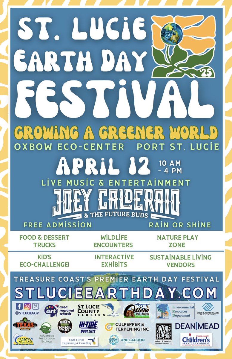 Join us at the Oxbow Earth Day Festival this Saturday, April 13th, to share your input on our Long Range Transportation Plan (LRTP) and help shape the future of mobility in St. Lucie County. Let’s work together to create a better, more connected future for our community.