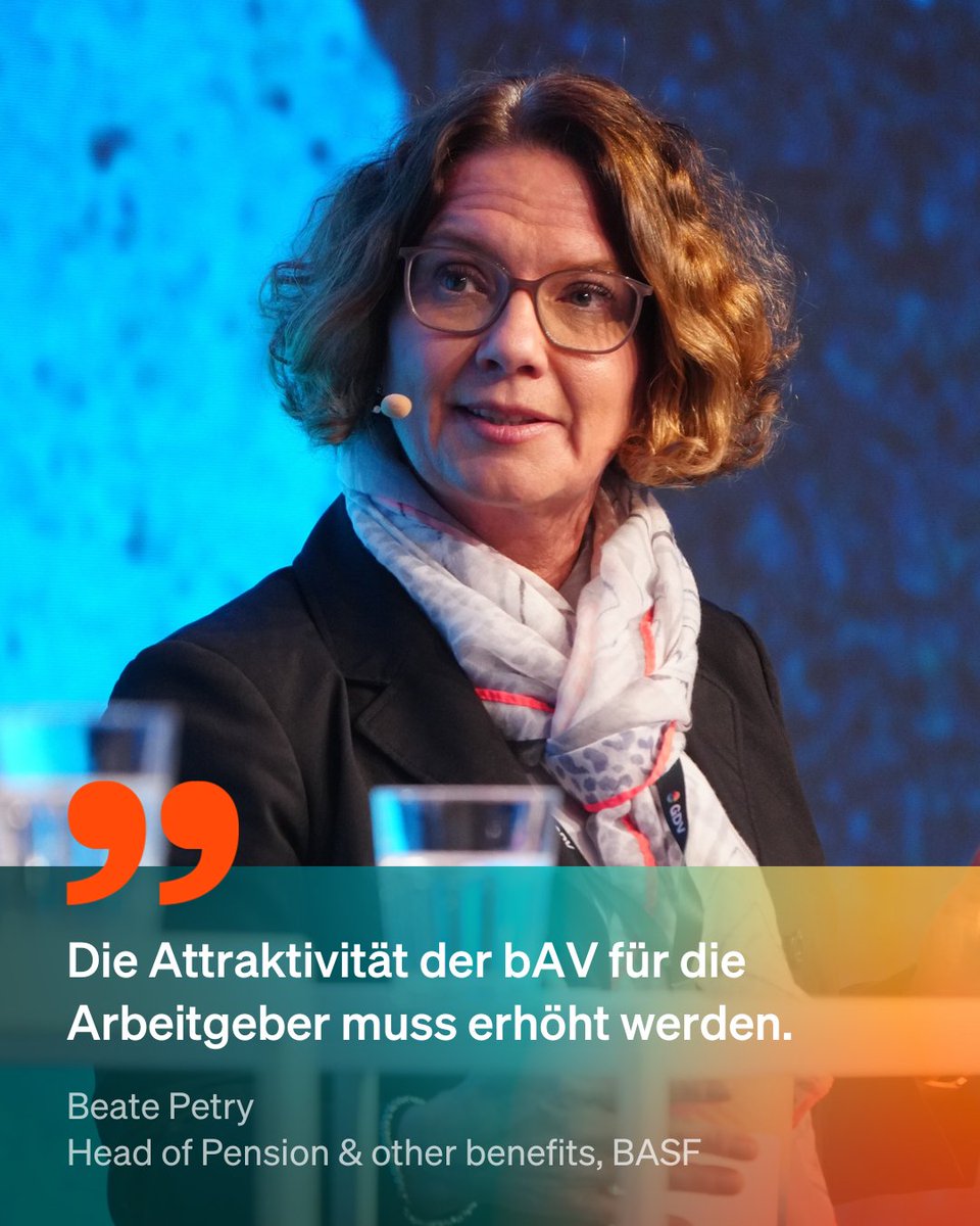 gdv_de's tweet photo. Wie sieht die Zukunft der Altersvorsorge aus? Beim #GDVInsuranceSummit diskutierten Expert/-innen aus Wirtschaft und Versicherung über notwendige Veränderungen. Beate Petry von der BASF Pensionskasse fordert mehr Flexibilität in der bAV und die Erweiterung auf tarifungebundene Unternehmen.