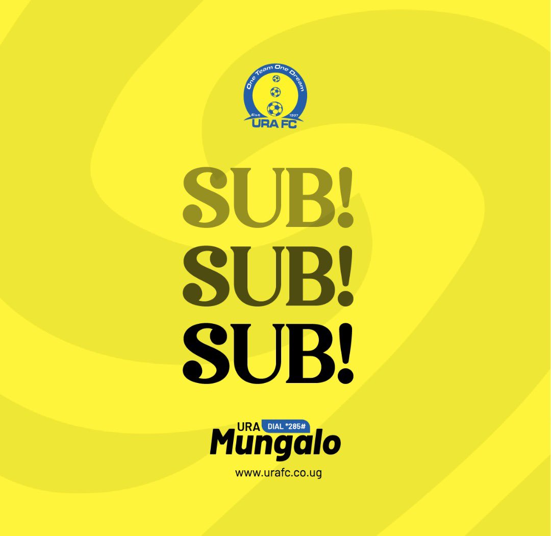 URAFC_Official's tweet photo. #SUPL: 75 mins
Triple change, Olimi, Kabonge, Masembe come on for Ssemujju, Tibiita, Namanya
URA FC 3-0 Soltilo Bright Stars FC (Ssemujju’ 16, Bunyaga’ 39, Aliro’ 56)
#URAFC | #OneTeamOneDream | #StartimesUPL | #URASBS https://t.co/7suBIdPZAM