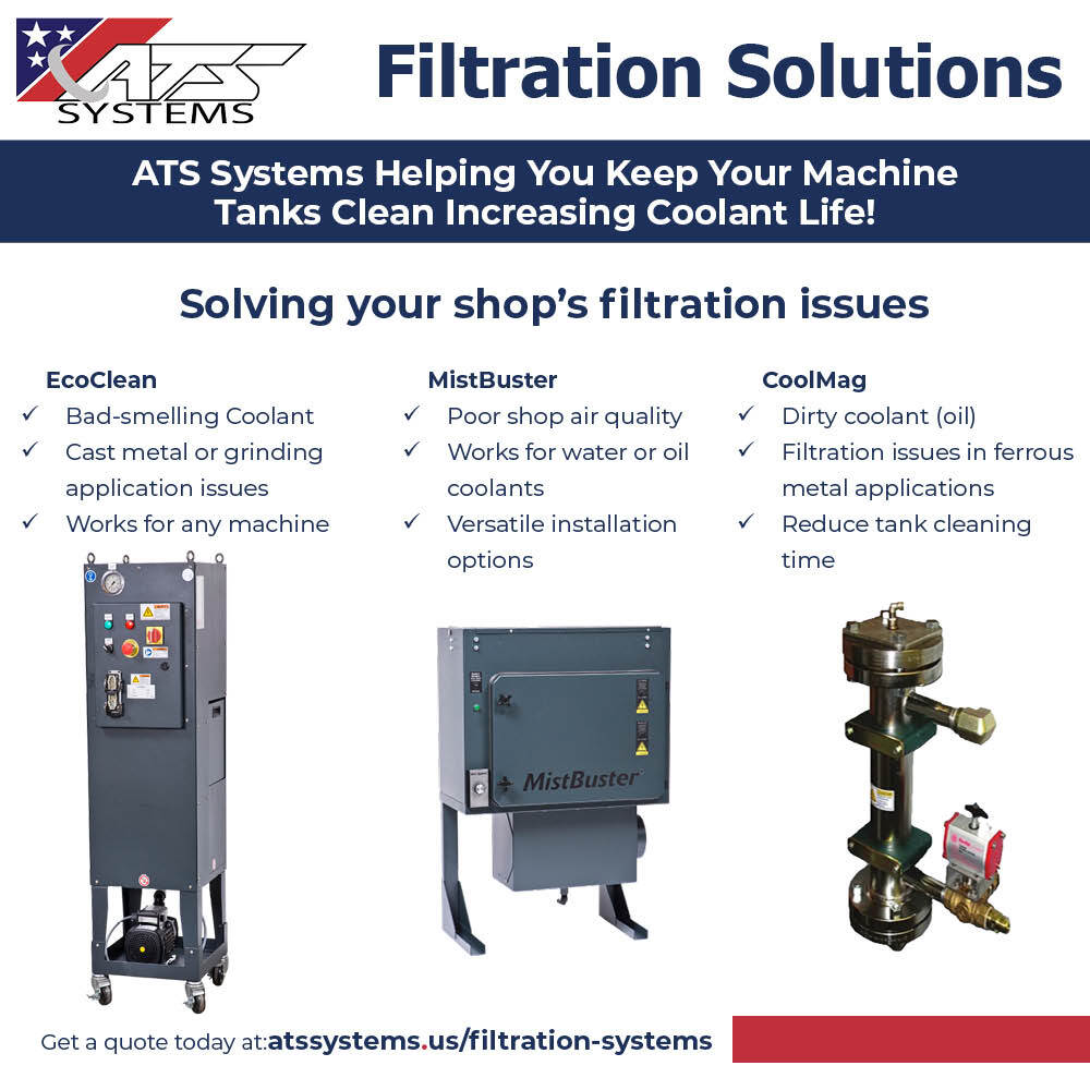Ats_Systems_'s tweet image. Maximize Your CNC Machine&apos;s Performance and reduce down-time for maintenance with Filtration! 
By removing contaminants from your coolant, you’ll improve performance and save on costly repairs. Get a quote: hubs.la/Q03gzf6z0