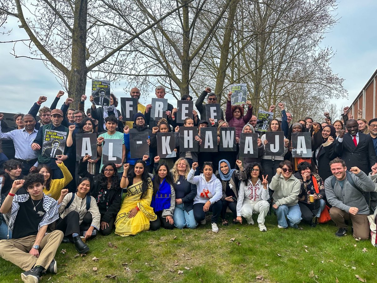 FrontLineHRD's tweet photo. Today marks the 14th anniversary of the unjust arrest of Danish-Bahraini  HRD, Abdulhadi Al-Khawaja.    

Al-Khawaja, a former Front Line Defenders staff member, has been  subjected to torture and long-term imprisonment for speaking up for  human rights.   

We call for Abdulhadi Al-Khawaja’s immediate release!  

#FreeAlKhawaja