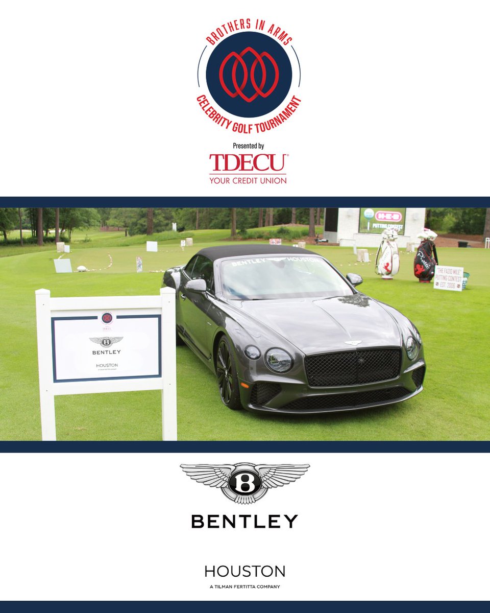 BrothersArmsHou's tweet photo. Who's going to spend the weekend in a Bentley?! @BentleyMotors #ClosestToThePin #Bentley #BrothersInArms #Scholarships https://t.co/hD9LccUV10