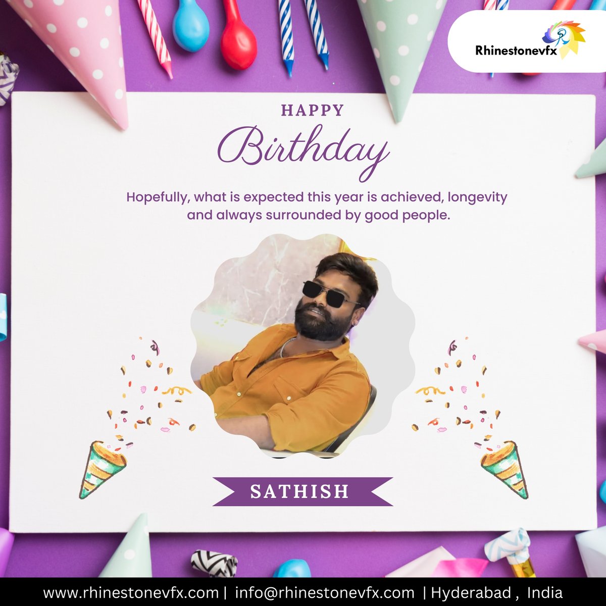rhinestone_vfx's tweet photo. Happy Birthday Sathish. What is expected this year is achieved , Longevity and always surrounded by good people.
#happybirthdaysathish #rhinestonevfxemployeebirthday #rhinestonevfx #vfx #vfxhyderabad #vfxindia #topvfxcompanies #bestvfxcompanies #topvfxcompanies2025 https://t.co/1yUmuaFAz0