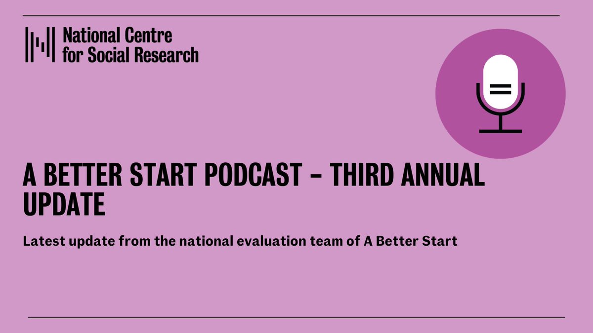 NatCen's tweet photo. We have published the latest update from the national evaluation team of #ABetterStart. We present how we are applying contribution analysis to our #Evaluation, with slides to illustrate our approach.

A Better Start is the ten-year, £215 million programme set-up by The National Lottery Community Fund @TNLComFund, that aims to support families to give their babies and very young children the best possible start in life.

Listen here: https://t.co/LOYxRCH2im

#EarlyYears #ABetterStart #Evaluation