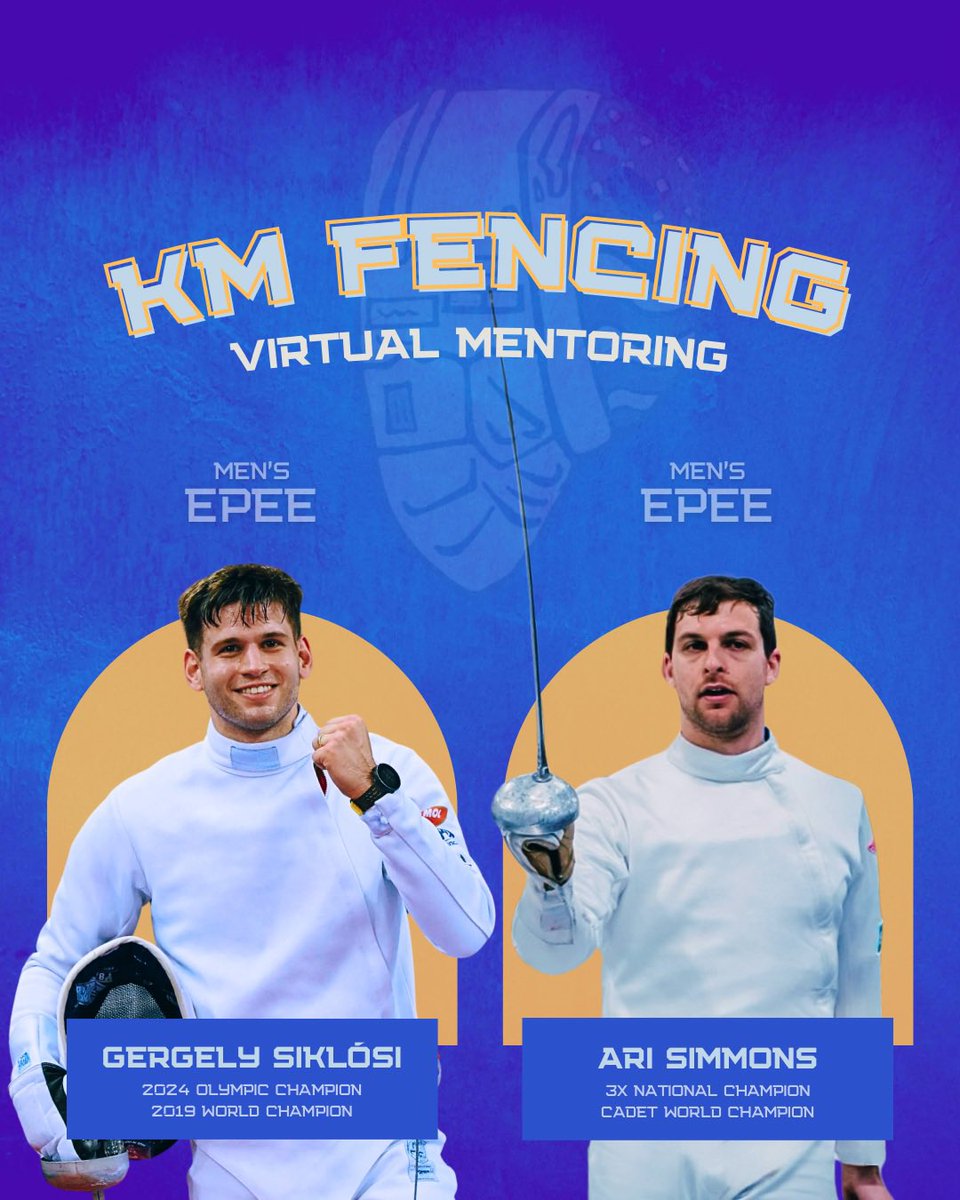 Thrilled to announce two incredible men's epee mentors, Gergely Siklósi and Ari Simmons! Gergely “George” Siklósi is a Hungarian World and Olympic Champion and Ari Simmons has multiple NCAA titles and has represented Team USA at Cadet, Junior, and Senior World Championships. Sign