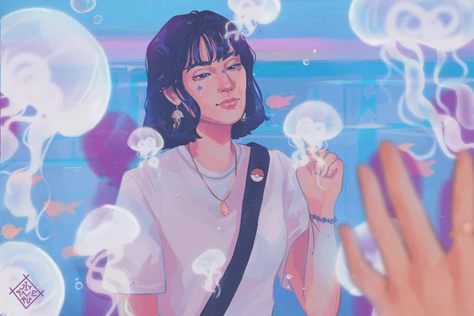hi! i'm jannel and i've been drawing this girl with a bob recently  #PortfolioDay 
