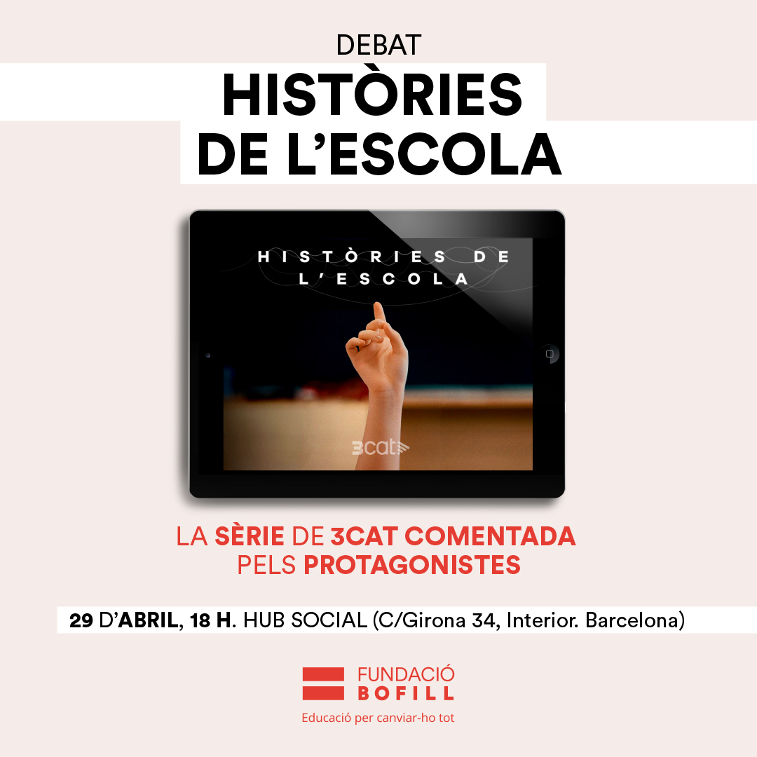 Fundació Bofill (@fundaciobofill) on Twitter photo #HistòriesEscola3cat a debat al <a href="/hubsocialbcn/">Hub Social Barcelona. (Girona 34, interior. Bcn)</a>. Parlarem d'una sèrie que retrata com els reptes socials i de país es plasmen a les aules🏫
Amb Pol Izquierdo, director, <a href="/mireiarom/">Mireia Rom Salvador</a>, periodista de <a href="/som3cat/">3Cat</a> i Quique Molina, director de l'<a href="/IRocagrossa/">Institut Rocagrossa</a>.
✍🏼 fundaciobofill.cat/actes/debat-hi… #HistòriesEscola3cat a debat al <a href="/hubsocialbcn/">Hub Social Barcelona. (Girona 34, interior. Bcn)</a>. Parlarem d'una sèrie que retrata com els reptes socials i de país es plasmen a les aules🏫
Amb Pol Izquierdo, director, <a href="/mireiarom/">Mireia Rom Salvador</a>, periodista de <a href="/som3cat/">3Cat</a> i Quique Molina, director de l'<a href="/IRocagrossa/">Institut Rocagrossa</a>.
✍🏼 fundaciobofill.cat/actes/debat-hi…