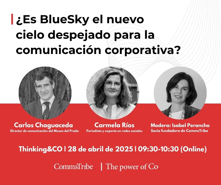Marta Muñoz Fernández (@martamunozferna) on Twitter photo 📣 ¡Ya tenemos fecha para un nuevo #Thinking&CO!
🗓️ 28 de abril | 09:30 💻 Formato online. Una conversación abierta para quienes se preguntan si ha llegado el momento de mirar hacia un cielo más azul. Con <a href="/CarmelaRios/">Carmela Ríos🕊🇪🇺</a> <a href="/ChaguacedaA/">Carlos Chaguaceda</a> <a href="/iperancho/">ISABEL PERANCHO 🤔</a> us06web.zoom.us/meeting/regist… #comunicacion 📣 ¡Ya tenemos fecha para un nuevo #Thinking&CO!
🗓️ 28 de abril | 09:30 💻 Formato online. Una conversación abierta para quienes se preguntan si ha llegado el momento de mirar hacia un cielo más azul. Con <a href="/CarmelaRios/">Carmela Ríos🕊🇪🇺</a> <a href="/ChaguacedaA/">Carlos Chaguaceda</a> <a href="/iperancho/">ISABEL PERANCHO 🤔</a> us06web.zoom.us/meeting/regist… #comunicacion