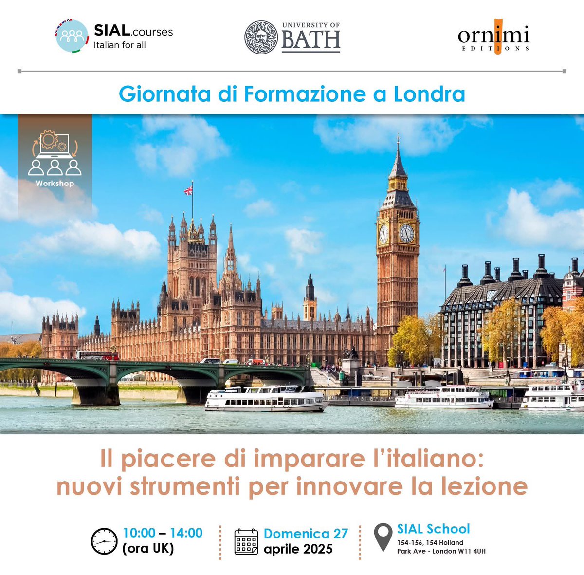 Are you a language teacher of Italian in London or in the UK in general?! Do not miss this free event on Sunday 27th april organized by <a href="/ornimi/">Ornimi Editions</a> with <a href="/UniofBath/">University of Bath</a> and @SIALschool See you there! Link to registration: shorturl.at/asIY3