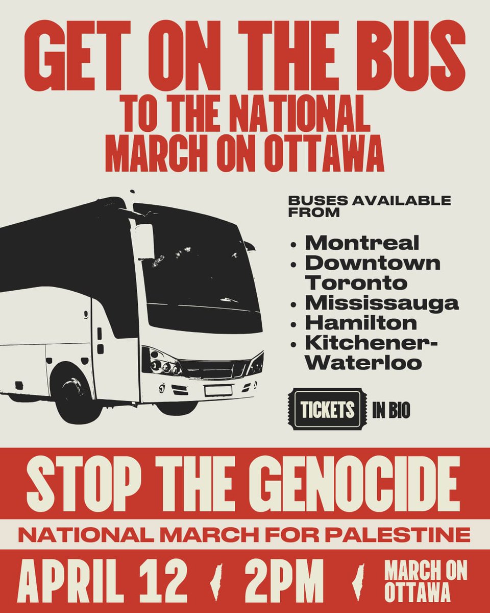 Our comrades at the <a href="/palyouthmvmt/">Palestinian Youth Movement</a>  have let us know that there are still spots available on the bus leaving from #hamont. To reserve a seat go to: palestinianyouthmovement.com/national-march…. If you cannot make it but wish to donate: Meetusinottawa.ca