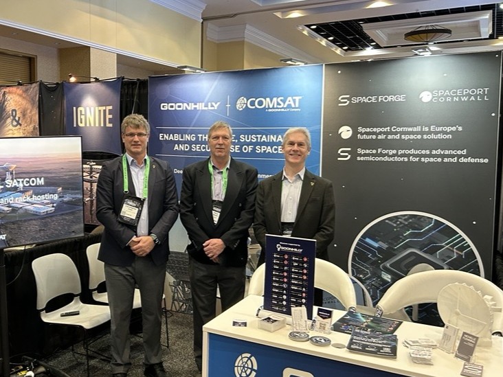 COMSAT (@comsatteleports) on Twitter photo We're here with <a href="/goonhillyorg/">Goonhilly📡</a> for the 2nd full day of the 40th #SpaceSymposium!
Our team are on hand to discuss how our secure teleports and flexible solutions are keeping customers around the world securely connected. 📡
We'd love to chat! Find us at Booth 241, South Hall We're here with <a href="/goonhillyorg/">Goonhilly📡</a> for the 2nd full day of the 40th #SpaceSymposium!
Our team are on hand to discuss how our secure teleports and flexible solutions are keeping customers around the world securely connected. 📡
We'd love to chat! Find us at Booth 241, South Hall