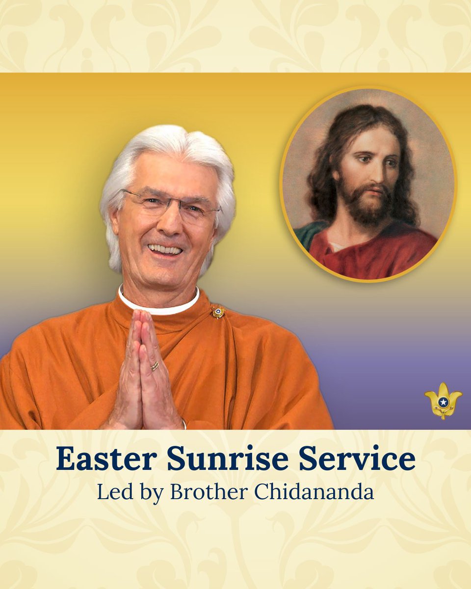 srfyogananda's tweet photo. This year marks the 100th anniversary of Paramahansa Yogananda conducting the first Easter sunrise service held at the Self-Realization Fellowship International Headquarters (the SRF Mother Center) in 1925. We are happy to announce that on Sunday, April 20, SRF/YSS President Brother Chidananda will lead a special Easter sunrise service livestreamed from the Mother Center.

While the Easter sunrise service will be conducted in English, we are very pleased to share that simultaneous interpretation will be available in German, Italian, Portuguese, and Spanish. In addition, subtitles in these languages plus French and Japanese will be added to the video as soon as possible after the event.

Learn more about the start time in your time zone and information on how to join: https://t.co/FSm1vHFyBa

#Yogananda #BrotherChidananda #Easter #SelfRealizationFellowship
