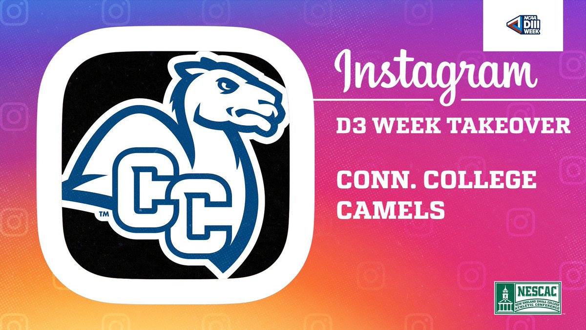 NESCAC's tweet photo. 🎉 D3 Week

@CamelAthletics student-athletes control the NESCAC Instagram account today as part of our #d3week celebration. 

Follow their story all day > https://t.co/F9BwSXOSjT https://t.co/aZvp2WDUTY