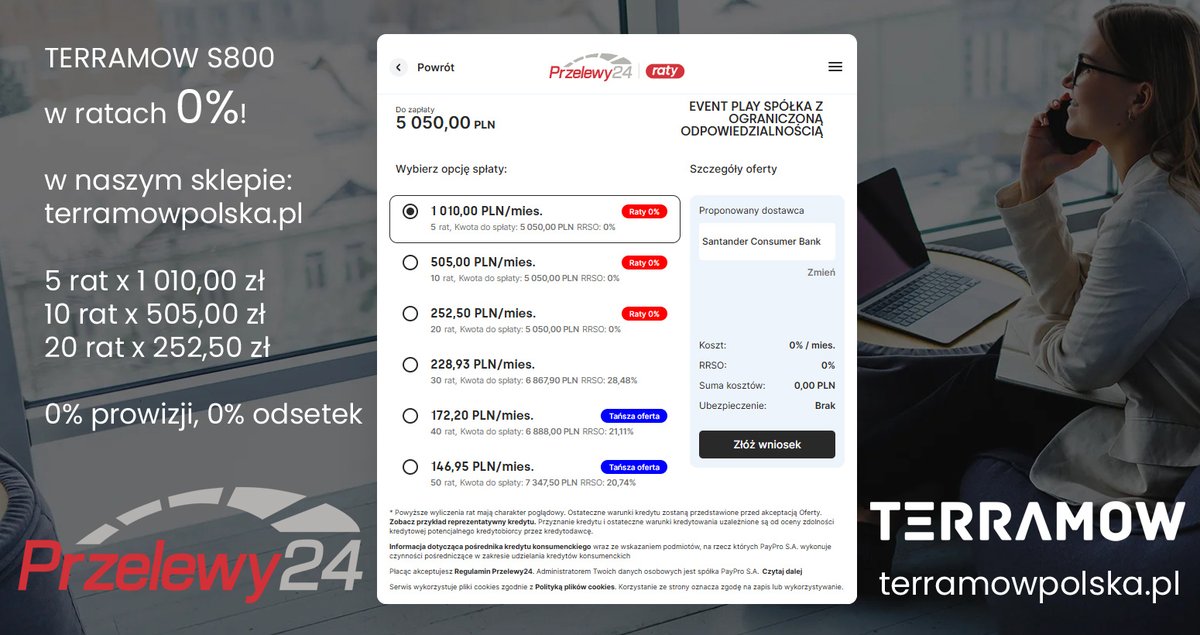 Blablablacy63's tweet photo. 🔹 Kup TERRAMOW z ratami 0%!

✅ Raty 0% – wygodne i bez dodatkowych kosztów
✅ Najlepsza cena na rynku

🛒 Sprawdź naszą ofertę: https://t.co/Qo20lGWA9F

#TerraMow #TerraMowPolska #Teruś #RobotKoszący #Raty0 #ratyzeroprocent #NajlepszaCena #przelewy24 #WsparcieProduktowe https://t.co/CRwRcJcDzV