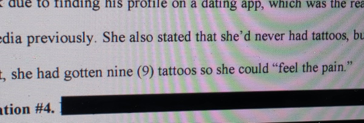 _ericbowman's tweet image. Sworn testimony reveals this: @NancyMace got 9 tattoos “to feel the pain” after her breakup with her ex-fiancé—heard they were inked at @BluGorillaShop 🧾🖋️

You can see one peeking out here—from her own Instagram. 👀

So now we’re wondering…
What do you think the tattoos say?…