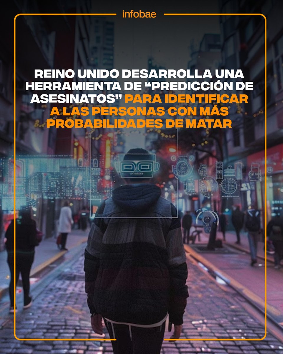 infobae's tweet photo. Reino Unido desarrolla una herramienta de “predicción de asesinatos” para identificar a las personas con más probabilidades de matar https://t.co/QjheR5REad https://t.co/c70PerJPxW