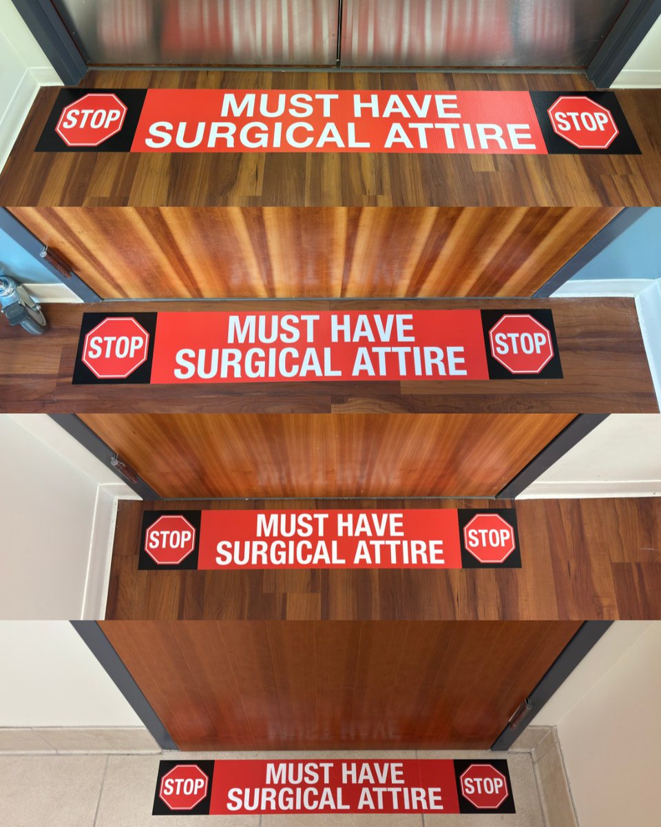 Image360KC's tweet photo. Safety first at every threshold.
Just  completed these eye-catching "MUST HAVE SURGICAL ATTIRE" floor graphics  for a Kansas City surgery center. 
#MedicalSafety #SurgicalProtocols #HealthcareSignage #Image360KC https://t.co/sHZu1xtO1L