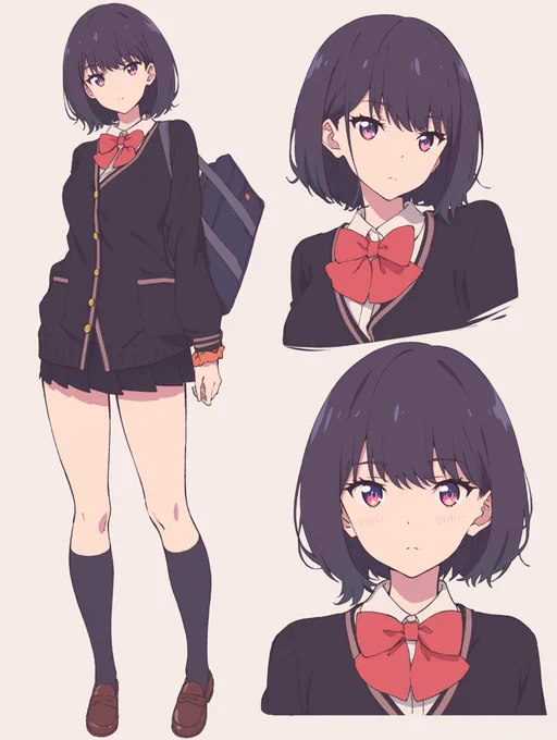 ショートボブヘアー六花キャラクターシート#SSSS_GRIDMAN 