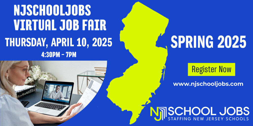 #ad 100.1 WJRZ listeners can register today for <a href="/NJSchoolJobs/">NJSchoolJobs.com</a> New Jersey Virtual Education Job Fair on 4/10 from 4:30 pm to 7 pm at NJSchoolJobs.com! bit.ly/4i1mqvY #jobfair