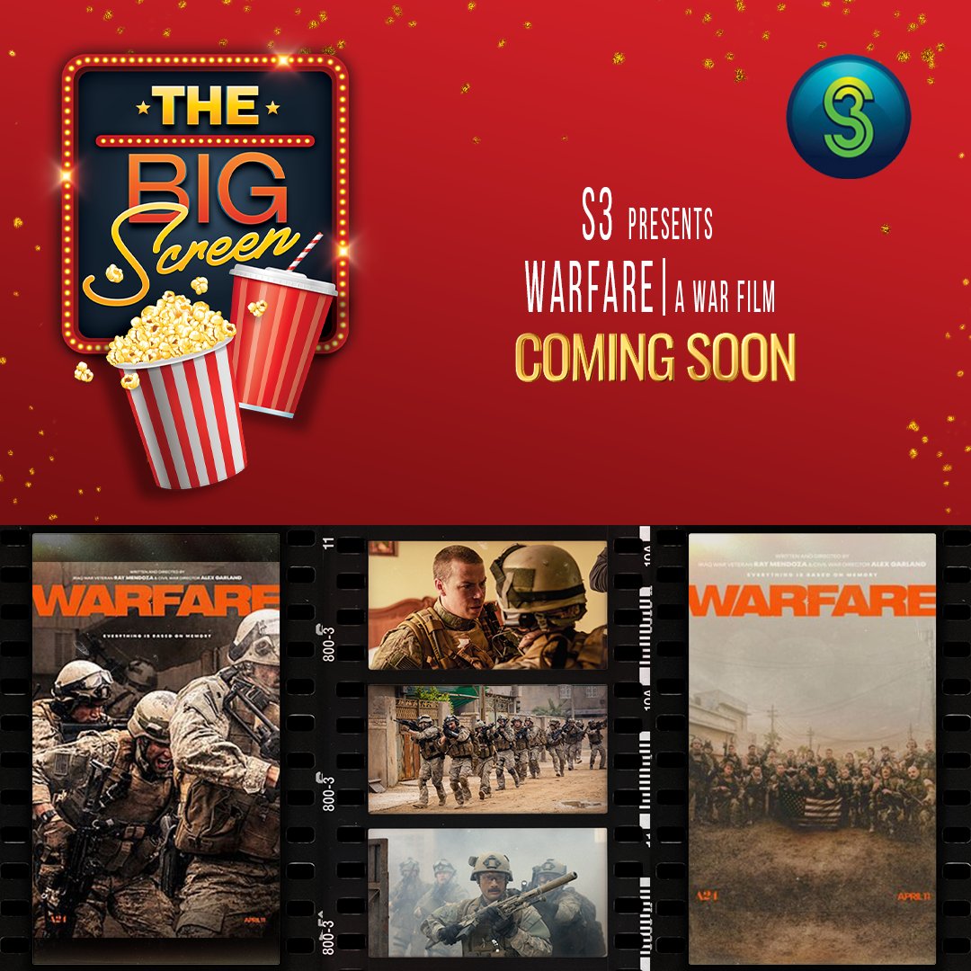 thebigscreensa's tweet photo. A visceral plunge into the heart of modern combat, where every moment pulses with raw intensity and unflinching realism! Catch The Big Screen today @15:00PM on SABC 3. Tune in for the repeat episodes on Mondays @5:30AM &amp; Saturdays @7:00AM. #TheBigScreen #SABC3 #Warfare https://t.co/LMwioGx5R9