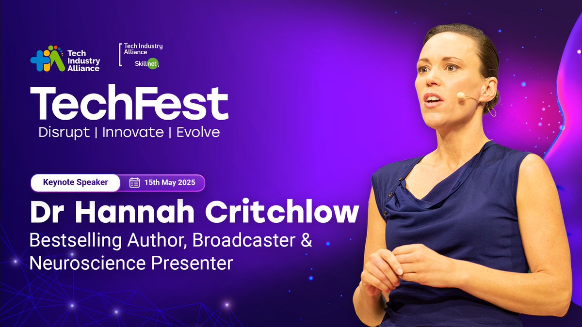 🌟 Keynote Announcement🌟

We’re thrilled to announce that Dr Hannah Critchlow, will headline TechFest 2025 as our keynote speaker, delivering a thought-provoking session on: Consciousness and Our Evolving Relationship with AI 🚀

Secure your ticket now: techindustryalliance.ie/techfest-2025/…