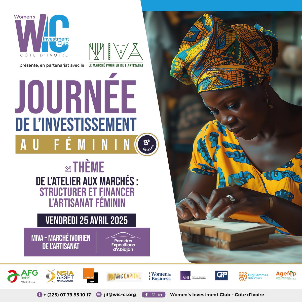 📢 DigiFemmes x WIC CI vous donnent RDV à la #JIF2025 💼
📍 25 avril – Parc des Expositions
🎯 Thème : « De l’atelier aux marchés »
💡 Panels, formations, networking... c’est gratuit, mais places limitées !
🎟️ Inscription 👉 myplace-events.com/fr/event/jif-j…