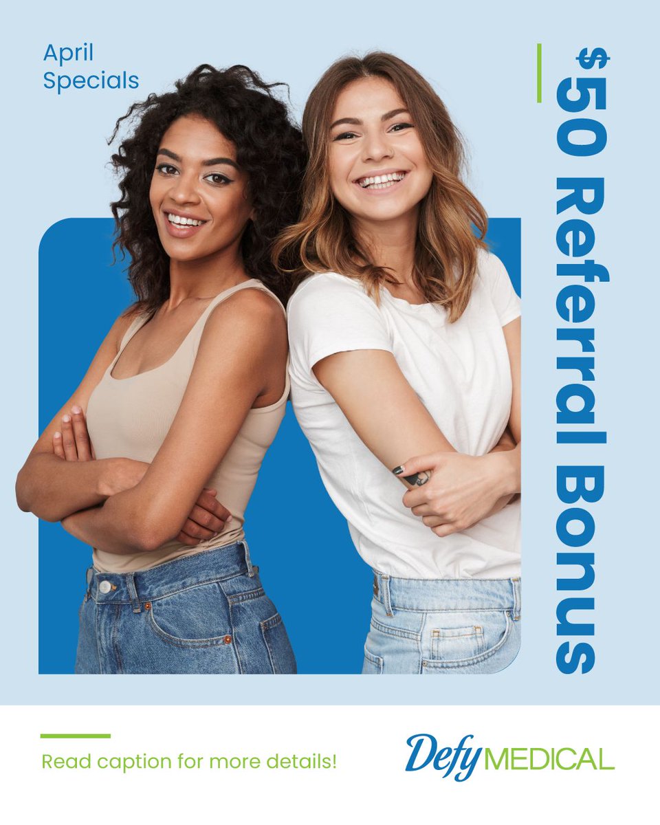 For every new HRT or GLP-1 patient you refer in April, you'll earn a $50 referral bonus*. Help friends and family take control of their care with Defy Medical. New patients can For every new HRT or GLP-1 patient you refer in April, you'll earn a $50 referral bonus*. Help friends and family take control of their care with Defy Medical. New patients can