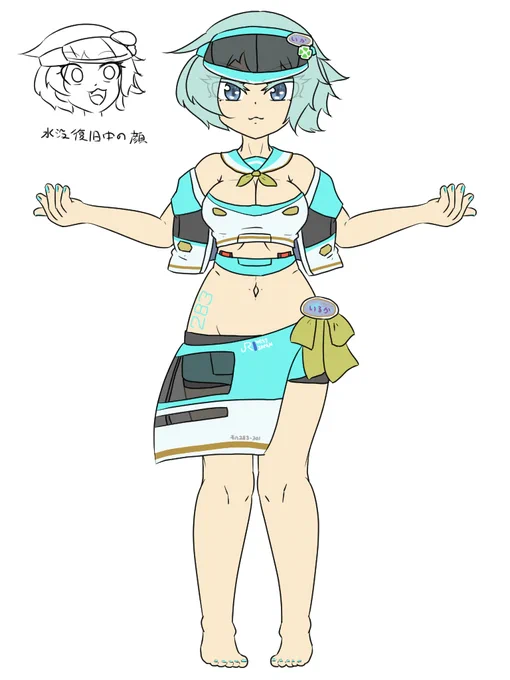 うちの擬人化、「振り子はへそ出し」という点だけは一貫してる(寒冷地だろうと容赦なし)
