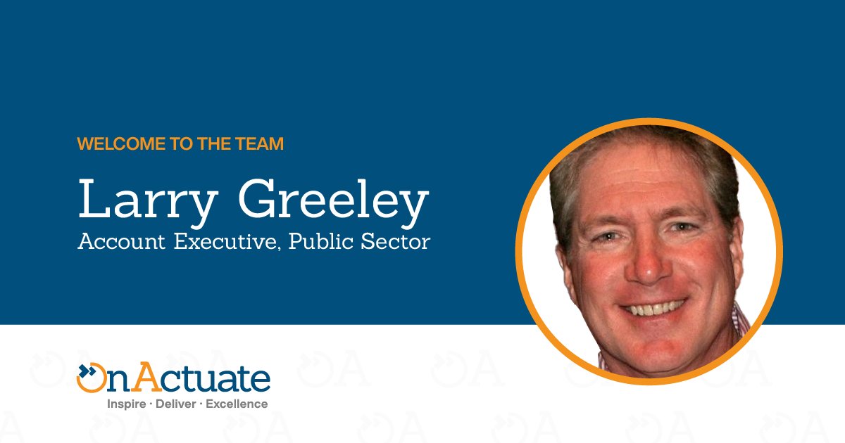 OnActuate's tweet photo. Big moves in Public Sector at OnActuate!

Welcome Larry Greeley, our new Account Executive, Public Sector—here to help drive transformation with Microsoft &amp; Dayforce solutions.

#TeamOnActuate #PublicSector https://t.co/fnTRiLWNYn