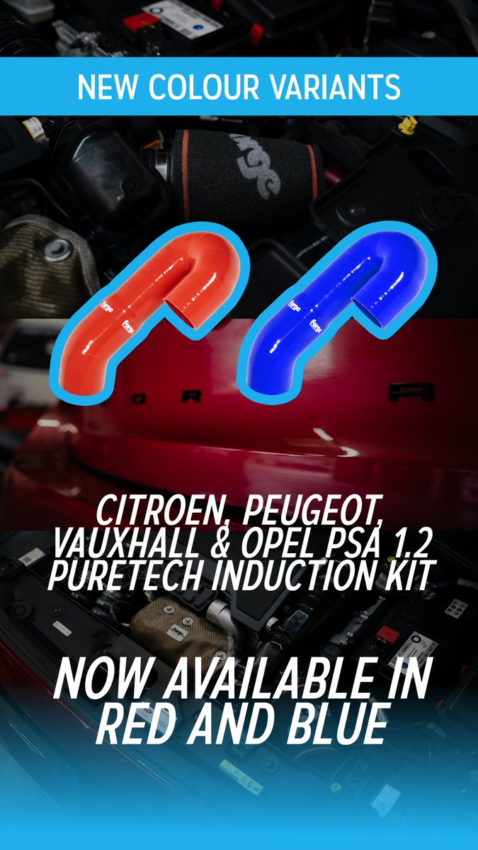 Our popular FMINDK54 Induction Kit for 1.2 PureTech models is now available in Red and Blue - alongside Black! 🔥
Boost performance, sound &amp; style on your Citroën, Peugeot, Vauxhall, Opel, or Jeep Avenger.
Order now: bit.ly/3xvVLbH
#forgemotorsport