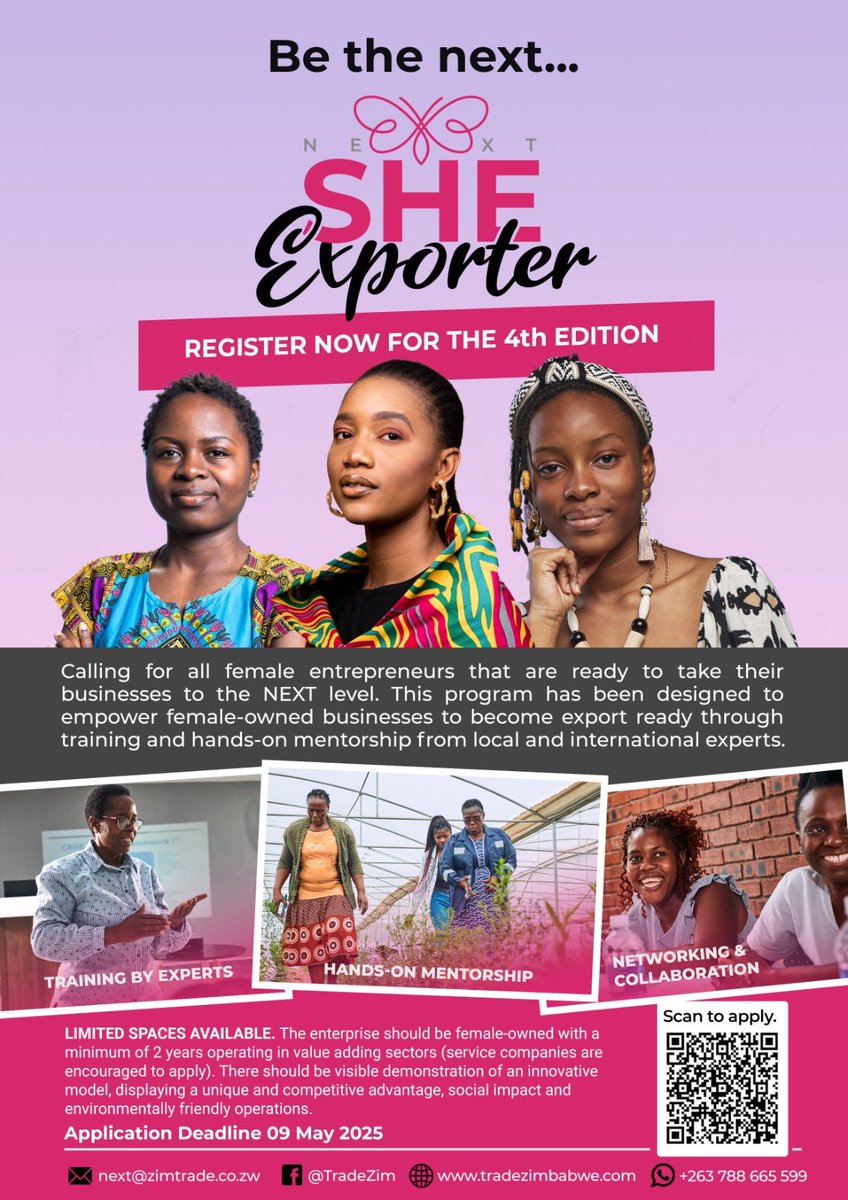 KudzaiGochera's tweet photo. Hereโs an exciting opportunity for female entrepreneurs, #SheExporter by @ZimTrade!
Kudos to @ZimTrade for recently hosting the SheExporter HighTea&Awards in partnership with @NedbankZimbabwe
I am honoured to have been among formidable panelists #WomenEmpowerment #VISIBLYHEARD https://t.co/aAHqd7dAlM