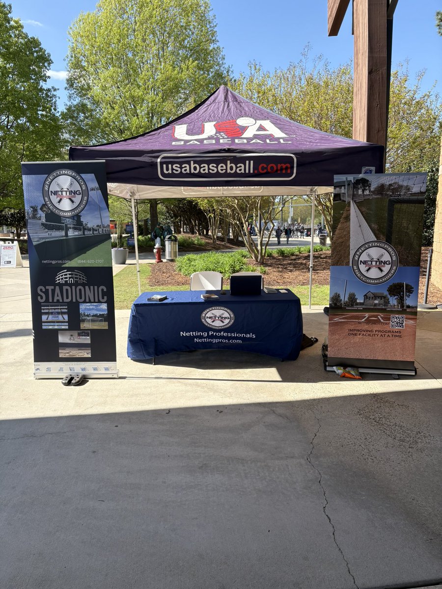TomRiginos's tweet photo. Proud sponsor of USA Baseball and the National High School Invitational ⚾️⚾️
We are all set up for a great week of high school baseball in Cary, NC!
@NettingPros / @Stadionic
#NettingPros / #Stadionic https://t.co/nqUCse0kQH