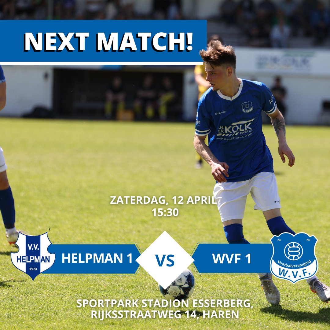 Zaterdag de uitwedstrijd tegen Helpman. De wedstrijd begint om 15.30 uur op Sportpark Stadion Esserberg in Haren.
#DeMooisteClubVanZwolle
