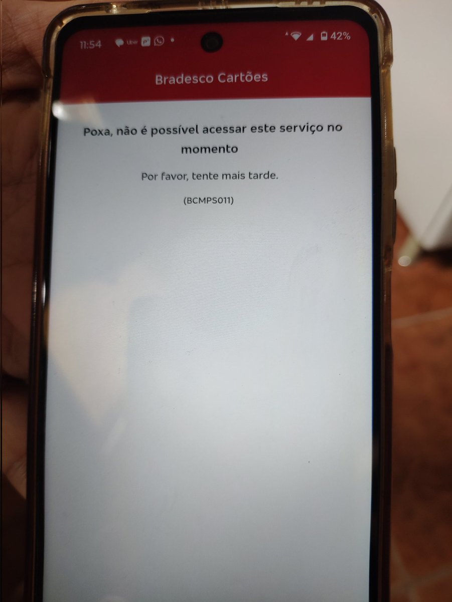 yagoyso's tweet photo. Alô @Bradesco, o aplicativo do cartões Bradesco tá fora do ar. Não consegui entrar para emitir a fatura e pagar direto pelo app. https://t.co/3KxdPiiBRk