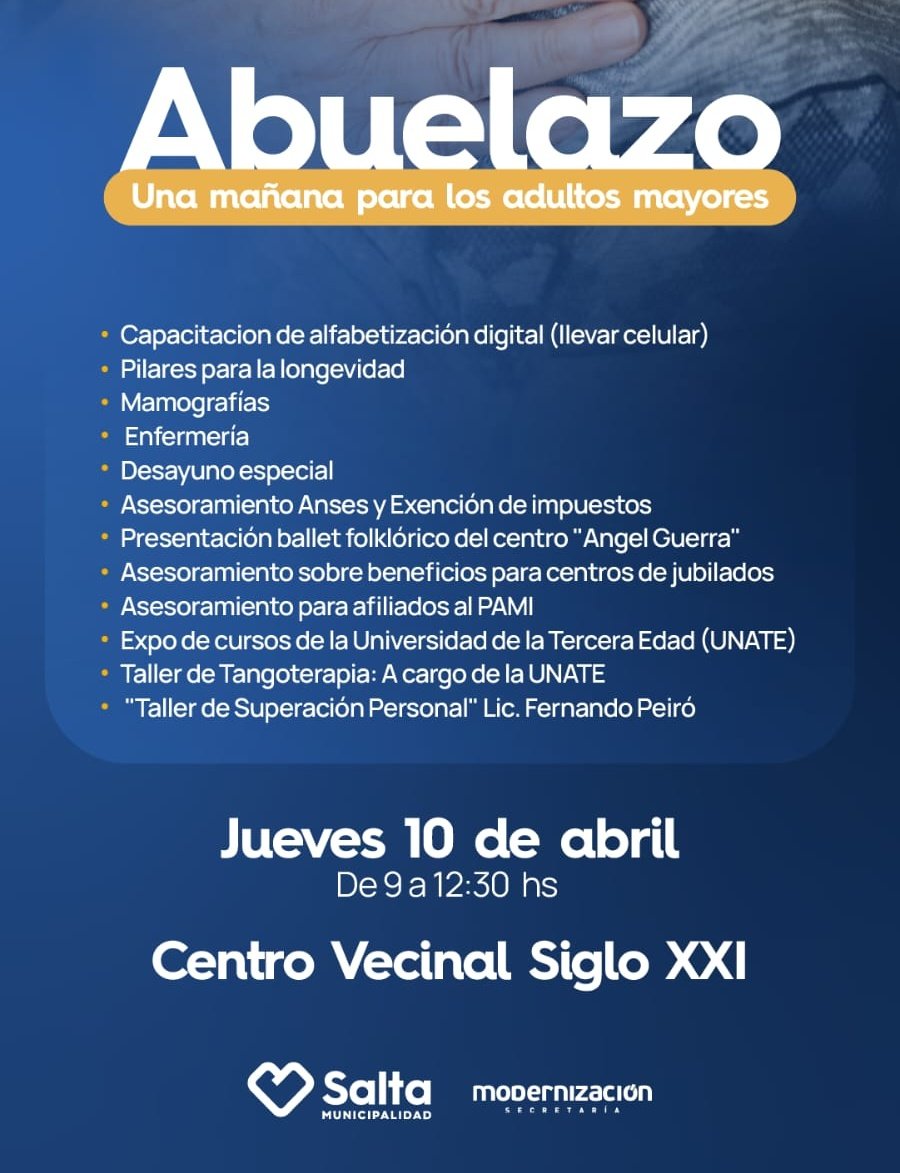 Los esperamos para pasar una mañana diferente!!
<a href="/Modernizacionok/">Modernización Salta</a> 
<a href="/MartinGuemes/">Martín Güemes</a>