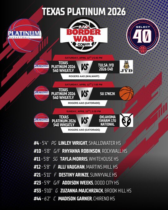 Allison Vaughan (@allibvaughan) on Twitter photo We will be in Rogers Arkansas this weekend!!! See you there!!! <a href="/Platinumbball/">Platinum Basketball (Select 40 Member)</a> <a href="/thewyattwheatly/">Wyatt Wheatly</a> <a href="/UTTylerWBB/">UT Tyler Women's Basketball</a> <a href="/ACUWBB/">ACU Women’s Basketball</a> We will be in Rogers Arkansas this weekend!!! See you there!!! <a href="/Platinumbball/">Platinum Basketball (Select 40 Member)</a> <a href="/thewyattwheatly/">Wyatt Wheatly</a> <a href="/UTTylerWBB/">UT Tyler Women's Basketball</a> <a href="/ACUWBB/">ACU Women’s Basketball</a>