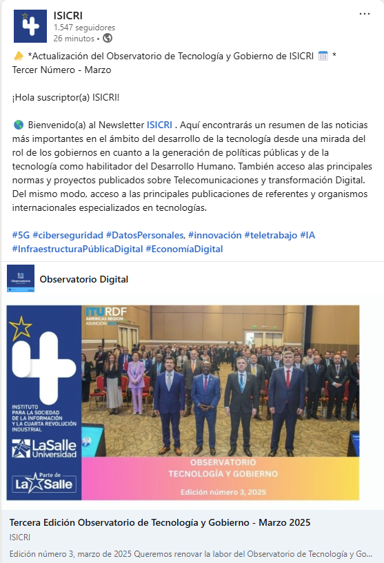 Inst. para la Sociedad de Información y 4 R.I. tweet media