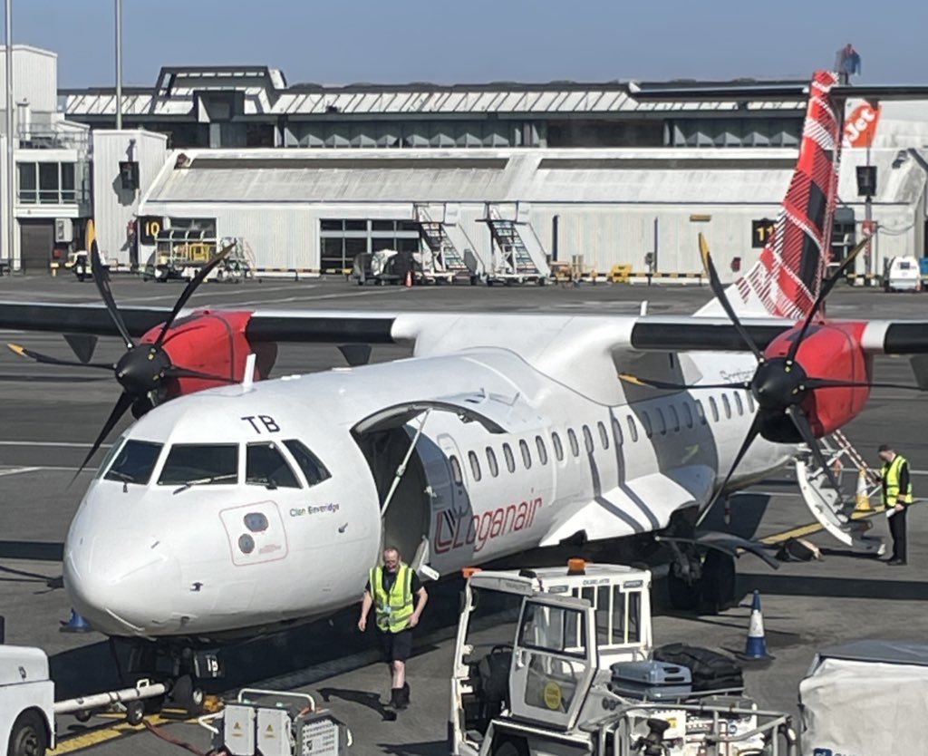 A monogrammed plane for my flight today - now this is good service <a href="/FlyLoganair/">Loganair</a>