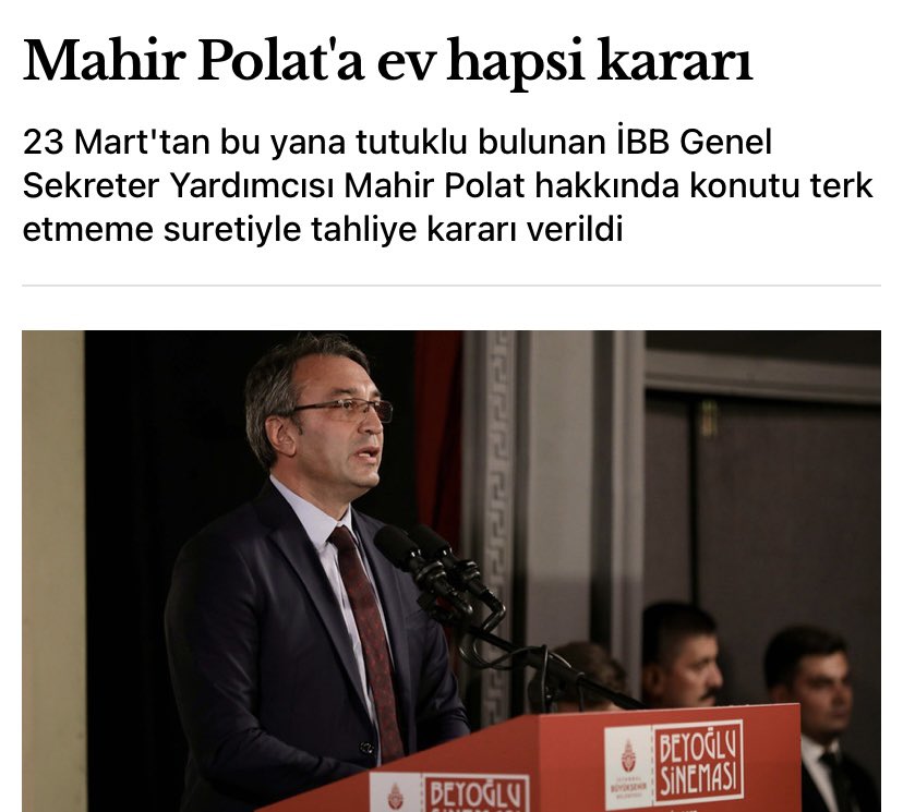 MAHİR POLAT için ev hapsi kararı …🙏

Şimdi de hemen TUTSAK olan gençlerimizi ve SEÇİLMİŞLERİ

#SerbestBırak