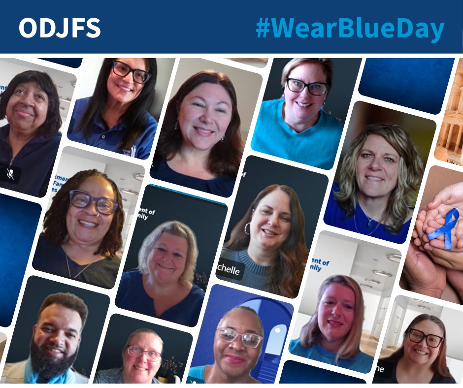 The Office of Child Support wears blue to support child abuse prevention efforts. #OhioWearsBlue #OhioChildSupport #ODJFS