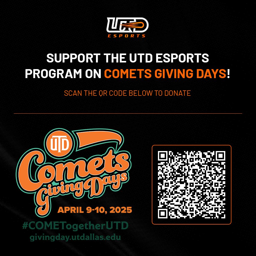 Comets Giving Days are here! Support our varsity team, gaming clubs, broadcasts and events by donating today! 🧡💚