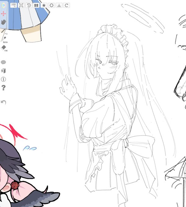 わや夏さんのとこで、メイドカリン描いた…! 