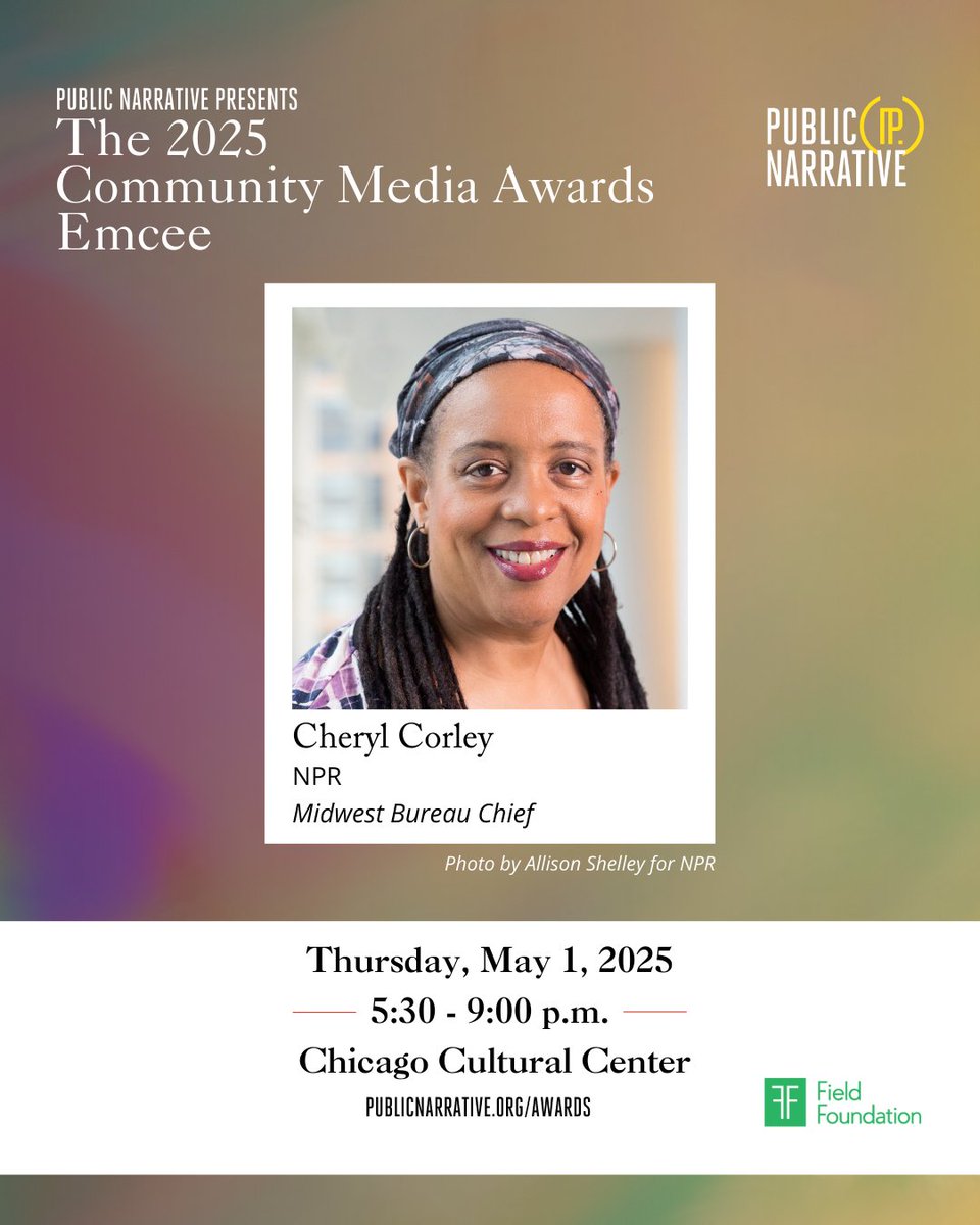 🎉The 30th Annual Community Media Awards are coming up in just a few weeks! 

We’re excited to welcome Cheryl Corley back as this year’s emcee. 

Don’t forget to get your tickets for this memorable night!
➡ bit.ly/40XvH2U 

#CommunityMediaAwards
 #TerkelCircle